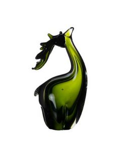 Glasfigur Hirsch grün h18 d12x7cm