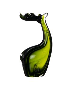 Figurine en verre cerf vert h21 d12x7cm