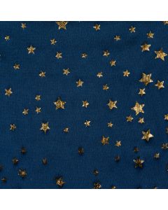 Flame Retardant Star Design Tissu pour décoration bleu/or 112cmx25mtr 