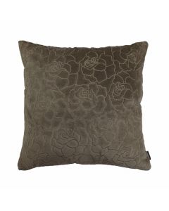 Rose Embroidery coussin taupe 45x45cm 