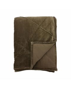 Velvet Pintuck Quilted Plaid taupe 130x170cm 