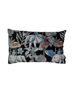 Elephant Print kussen zwart blauw 30x50cm 