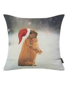 Lapin de Noël Coussin 33x33cm