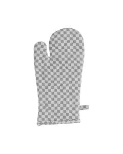 Dutch Check Oven Mitt grey 18x33cm 