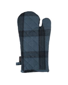 Black Check Oven Mitt mirage blue 18x33cm 