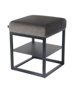 Bedside table side table velvet otto - velvet gray