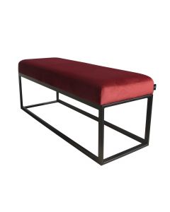 Bench velvet velvet and boucle 121cm couchy - velvet burgundy red