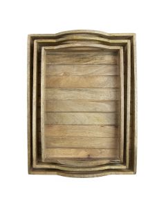 dienblad mango hout rechthoek 45/40/36 x 35/30/25 x 4cm (set van 3)