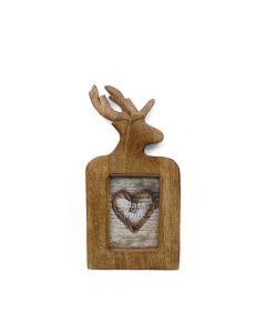 photo frame mango wood deer 15x10cm