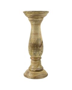 candle holder round mango wood 25cm