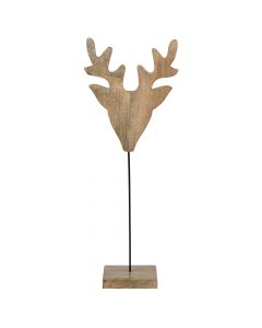 bois de manguier cerf debout h90 d20x40cm