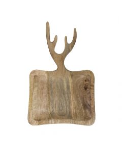 bowl/cutting board mango wood antlers 45cm