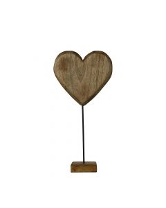 staand hart mango hout h35 d18x8cm