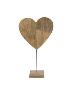 staand hart mango hout h62 d15x35cm