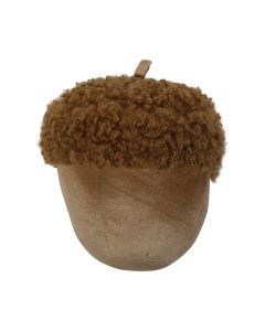 decoratie fluweel eikel cognac 25cm*