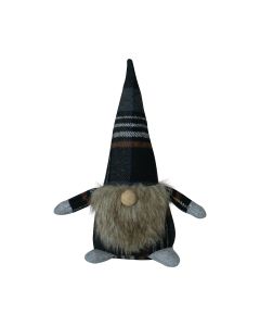 door stopper gnome small checks grey 22cm