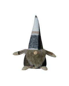 door stopper gnome small checks black 22cm