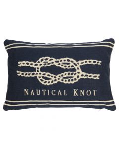 gobelin coussin bleu marine nœud plat 30x45cm*