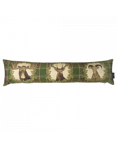 gobelin draught excluder green check deer 20x90cm