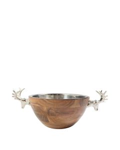 Champagne Cooler deer wood silver 22x51x34cm