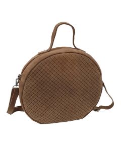 crossbody sac tissage en daim brun 30x28x7cm (bos taurus taurus)