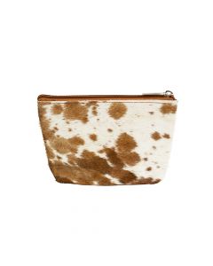 make up bag natural brown 15cm (bos taurus taurus)