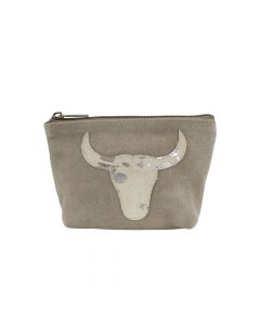 make up bag bull head beige 15cm (bos taurus taurus)*