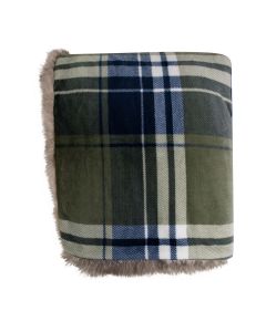 Plaid tartan faux fur vert  130x170cm