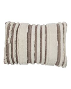 Cousin faux fur bandes natur/taupe 40x60cm