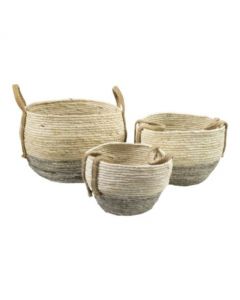 basket naturel grey (set of3)*