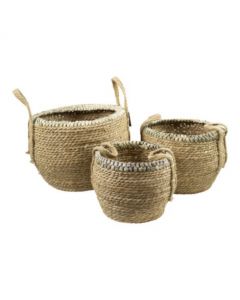 basket natural braided edge (set of 3)*