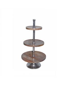 serving stand wood round 3 tiers 80cm