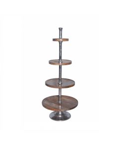 etagère hout rond 4 lagen 120cm