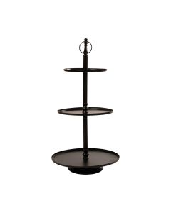 serving stand oval 3 tiers black 100cm