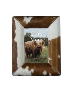 cadre photo vache renflement brun/blanc 18x13cm