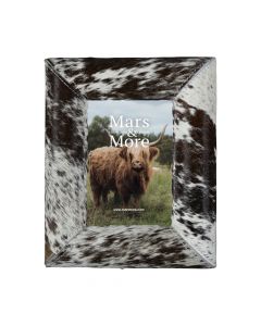 cadre photo vache renflement noir/ brun foncé / blanc 18x13cm