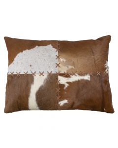 coussin point de couverture vache brun/blanc 45x60cm