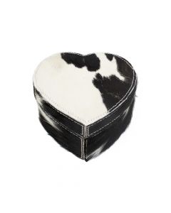 boîte de rangement coeur vache noir 15cm*