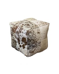 pouf vache carré brun/blanc 40cm