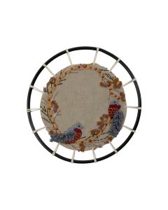 Frame Embroidered bird wreath dia 21cm