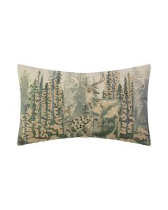 Cushion Embroidered deer in forest 30x50cm