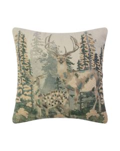 Coussin Brodé cerf dans la forêt 45x45cm