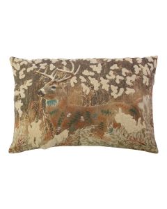 Cushion Embroidered deer in grass 40x60cm