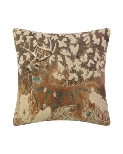 Cushion Embroidered deer in grass 45x45cm