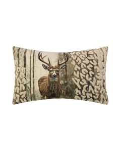 Coussin Brodé cerf leo 30x50cm