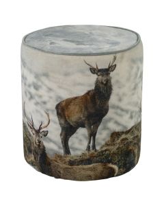 pouf velvet deer in snow 40x40x45cm*