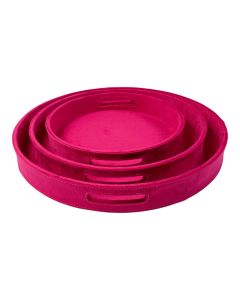 Serving Trays round fuchsia dia 30, 38, 45 cm (set of 3) 