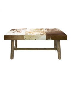 banquette chalet vache brun blanc 95cm