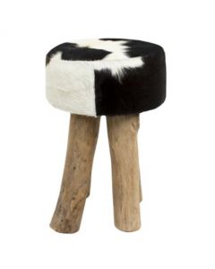 tabouret vache noir rond 45cm