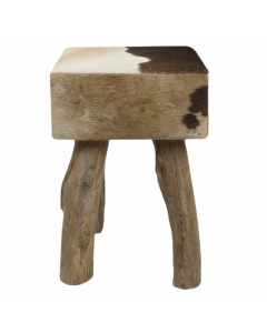 tabouret vache brun foncé carré 45cm